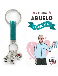 Llavero plata "Eres un abuelo genial"