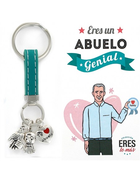 Llavero plata "Eres un abuelo genial"