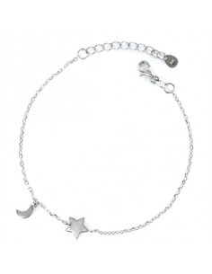 Pulsera plata "Estrella y luna" 9100485