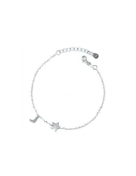 Pulsera plata "Estrella y luna" 9100485