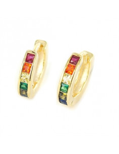 Pendiente venta por unidad "aros multicolor" 9109867