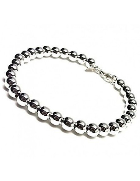 Pulsera plata bolas 06mm 9518