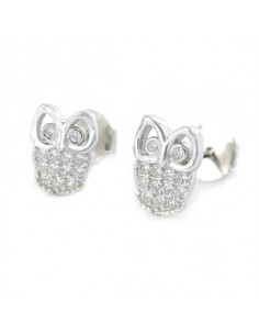 Pendientes plata "Búho circonitas" 9107048
