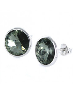 Pendientes plata "Swaroski gris 10mm" 9092376