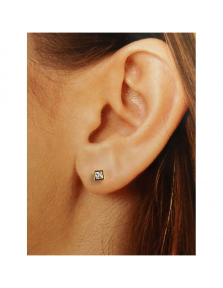 Pendiente venta por unidad "Cuadrado circonita" 31706