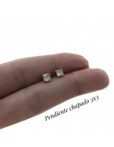 Pendiente venta por unidad "Cuadrado circonita"...