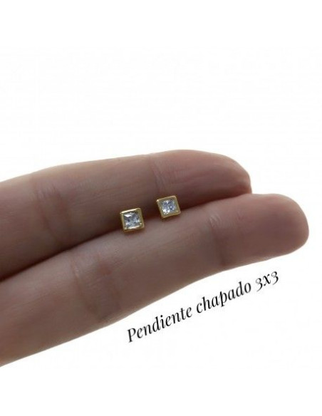 Pendiente venta por unidad "Cuadrado circonita" 31706