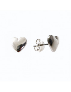 Pendientes plata "Corazón relieve" 28500