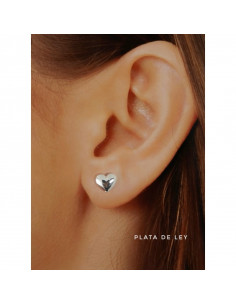 Pendientes plata "Corazón relieve" 28500 2