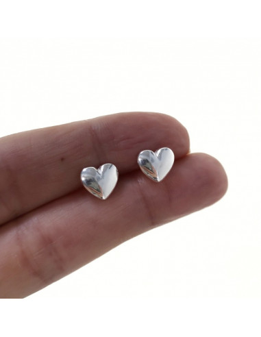 Pendientes plata "Corazón relieve" 28500