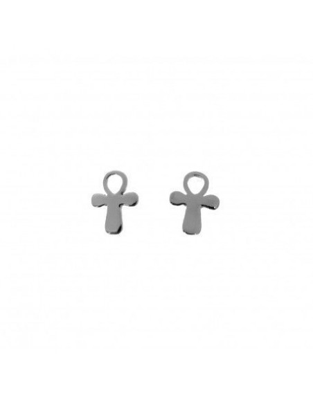 Pendientes plata "Cruz de la vida" 27195