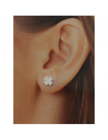 Pendientes plata "Trébol liso" 27804