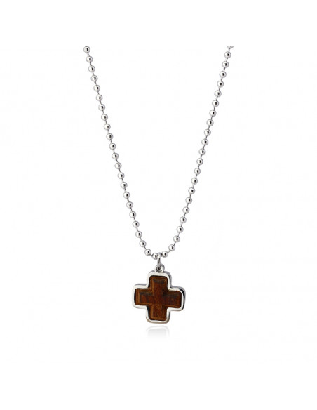 Collar Anartxy "Cruz madera" H189MR