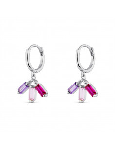 Pendientes plata "Triple baguette" 9110697