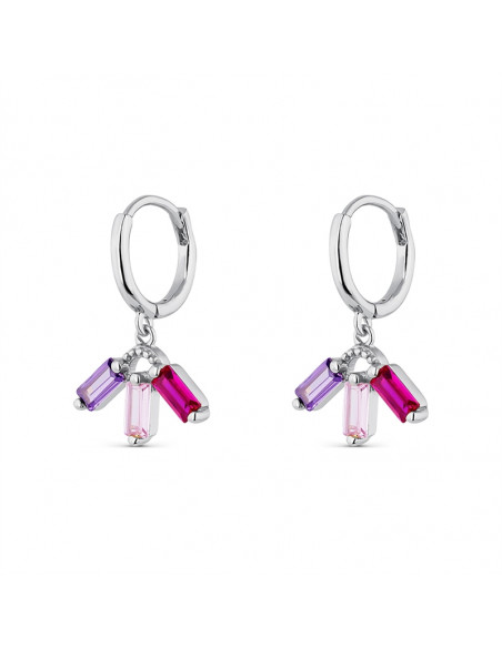 Pendientes plata "Triple baguette" 9110697