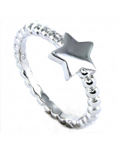 Anillo plata "Estrella bolitas" Talla L 9103685