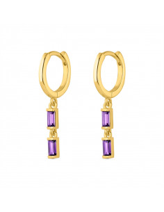Pendiente venta por unidad "Doble baguette morado" 9110812