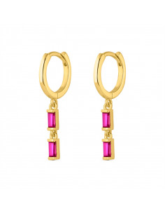 Pendiente venta por unidad "Doble baguette rosa" 9110809