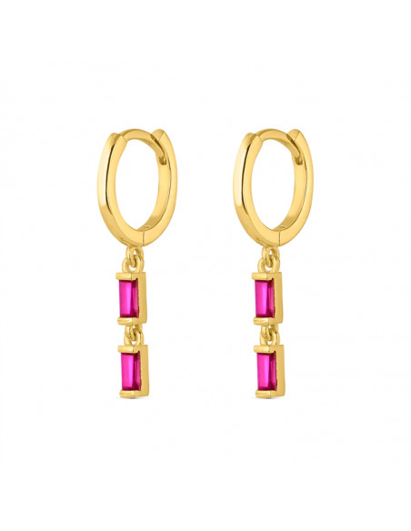 Pendiente venta por unidad "Doble baguette rosa" 9110809