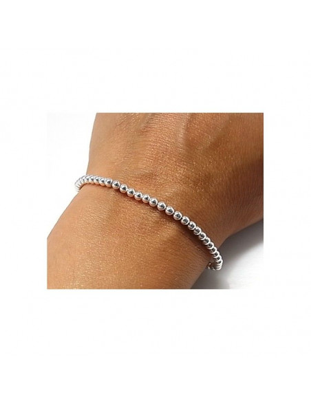 Pulsera plata "bolas 3mm" 27974