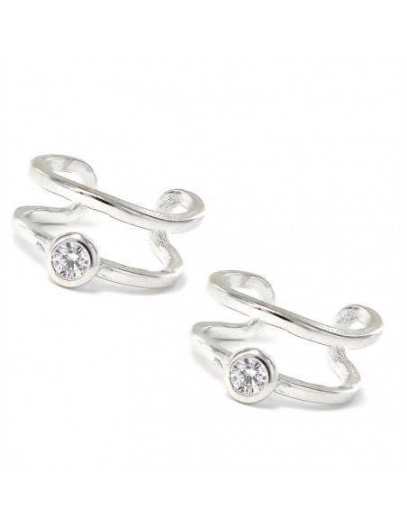Ear cuff plata " Doble circonita" 9109358