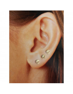 Pendiente venta por unidad "Calavera chapada 5mm" 34571 2