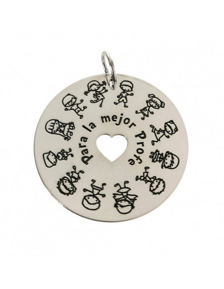 Colgante plata "Para la mejor profe"