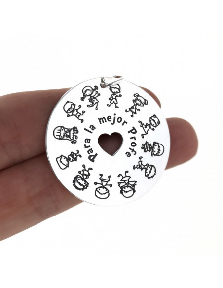 Colgante plata "Para la mejor profe"