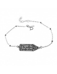 Pulsera plata "Lápiz profe" 33206