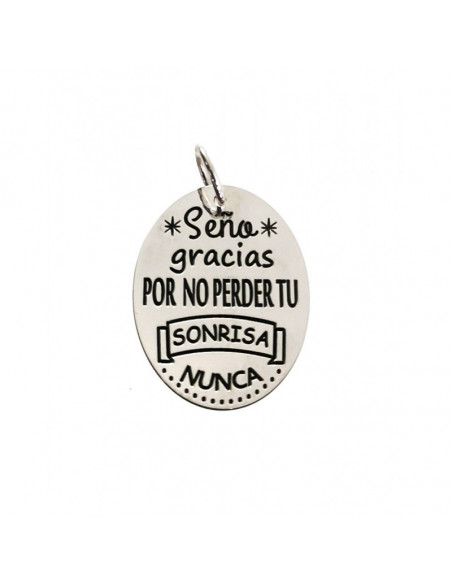Colgante plata "Gracias seño sonrisa" 28921