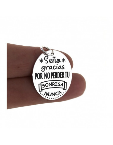 Colgante plata "Gracias seño sonrisa" 28921
