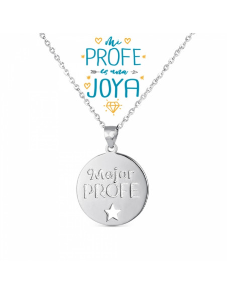 Collar plata "Mejor profe" 9102969