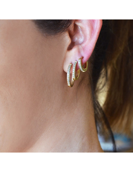 Pendientes Anartxy "Aro circonita 13mm" BPE570