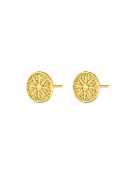 Pendientes chapados "Sol azteca" 9109794