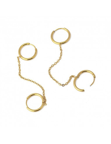 Pendiente Venta por unidad "doble aro cadena"...