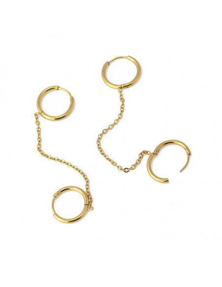 Pendiente Venta por unidad "doble aro cadena" bp637d