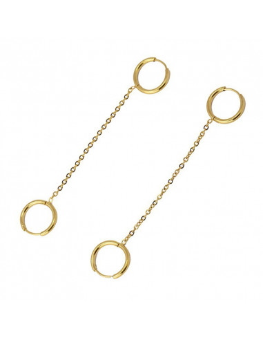 Pendiente Venta por unidad "doble aro cadena"...