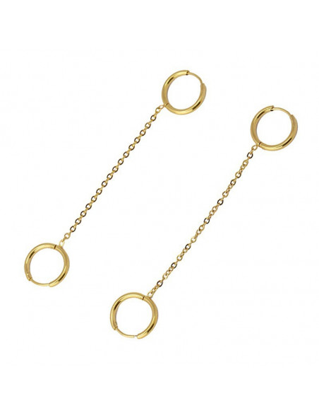 Pendiente Venta por unidad "doble aro cadena" bp637d