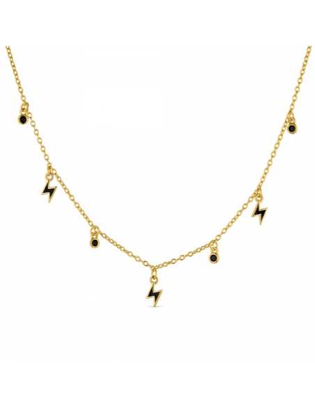 Gargantilla plata chapada "Rayos esmaltados" 9112056