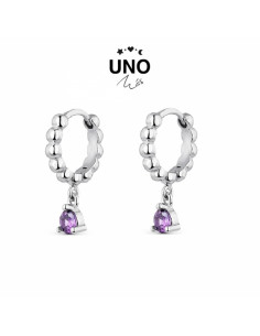 Pendiente venta por unidad "Aro bolitas morado" 9111561