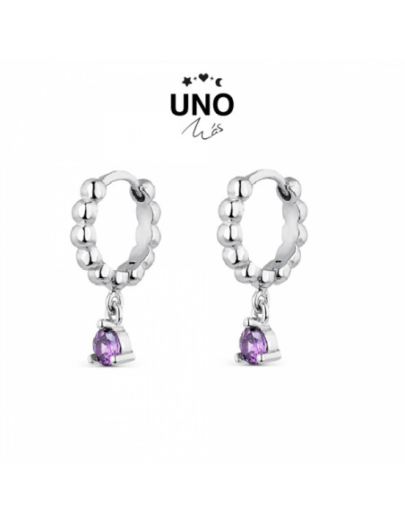 Pendiente venta por unidad "Aro bolitas morado" 9111561