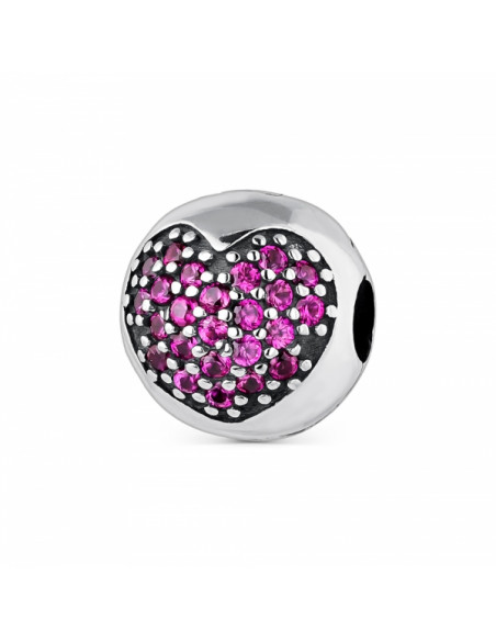 Clip A tu lado “Corazón circonitas rubí” 9095509