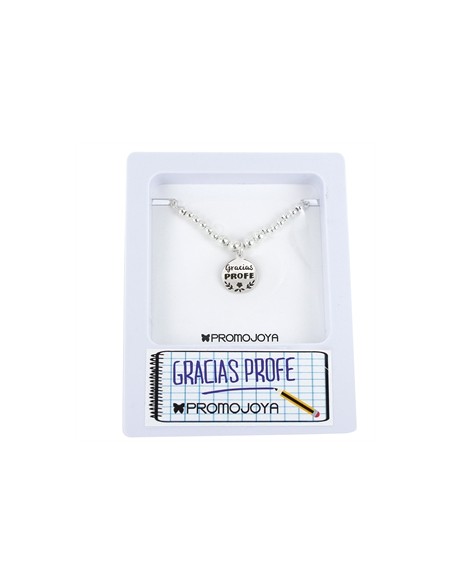 Pulsera plata gracias profe 9103043