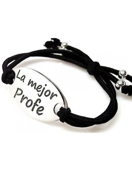 Pulsera plata profe cordón 26962