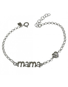 Pulsera plata "Mamá bolita blanca" 9106808 Promojoya 2