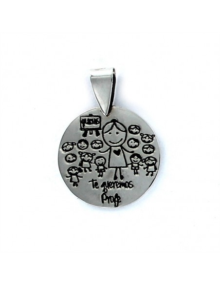 Colgante plata “te queremos profe” 9088116