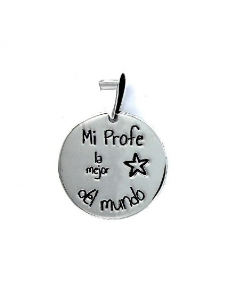 Colgante plata “mi profe la mejor del mundo” 9088115